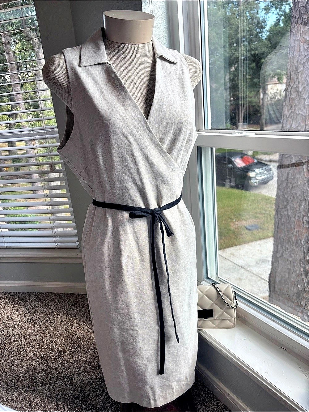 Gray Midi Wrap Dress Like New